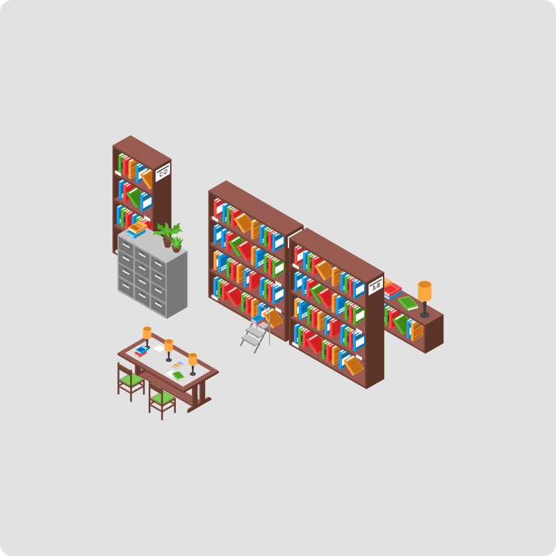 A simple room in a library